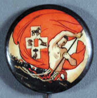 1.1 man, red flag boat