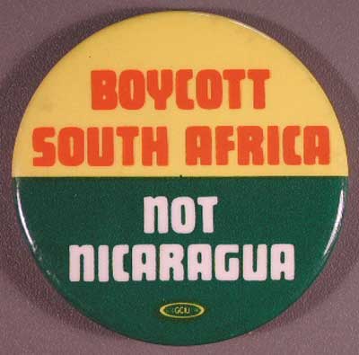 Boycott South Africa not Nicaragua