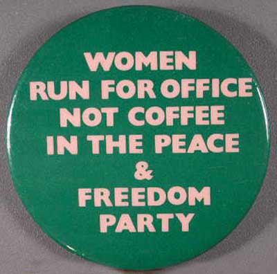 Women run for office not coffee (green)