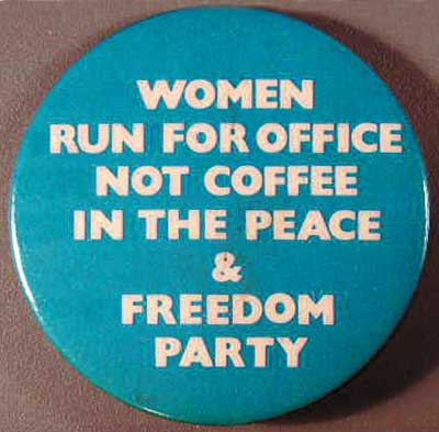 Women run for office not coffee (aqua)