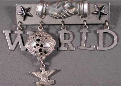 World (silver pin)