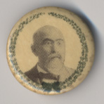 BW portrait in green wreath