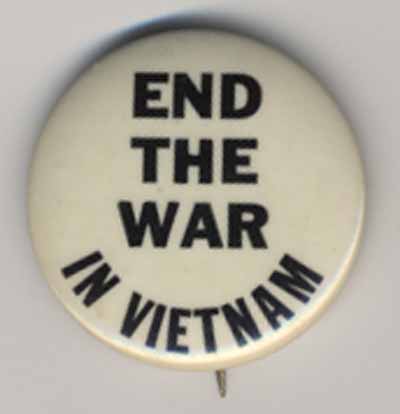 End the War in Vietnam curved lettering
