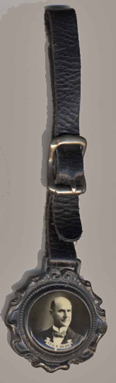 Eugene Debs medallion with black strap