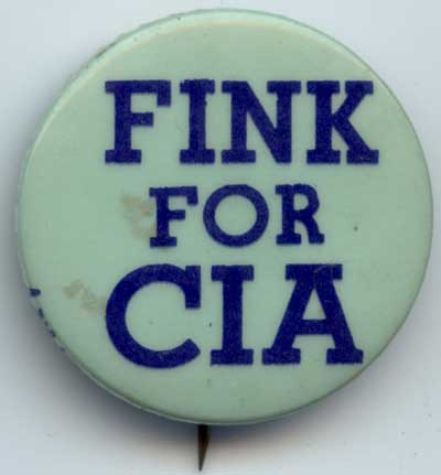 Fink For CIA blue on green
