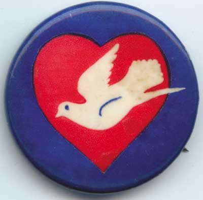 dove red heart blue button