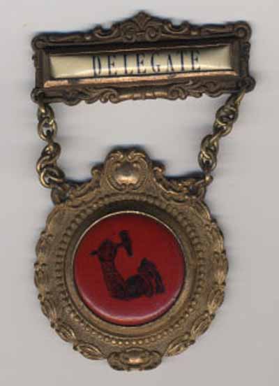 Delegate (enameled medallion badge with chain)