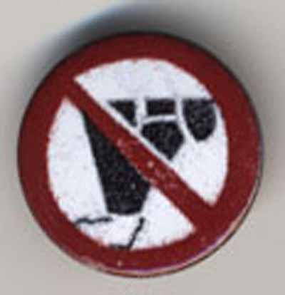 enameled red stop symbol over black graphic