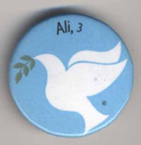 Ali 3 white peace dove light blue background