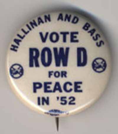 Hallinan and Bass Vote Row D for Peace in