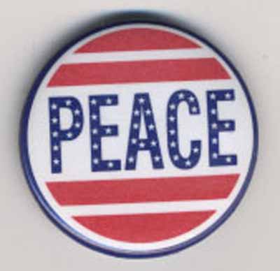 Peace  with red stripes top and bottom