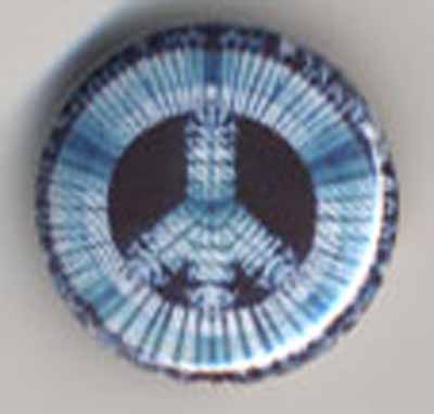 peace sign blue rays with black