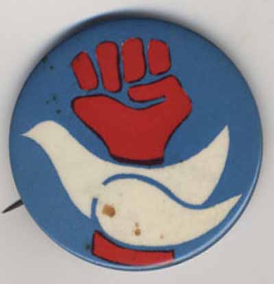 red fist and white dove