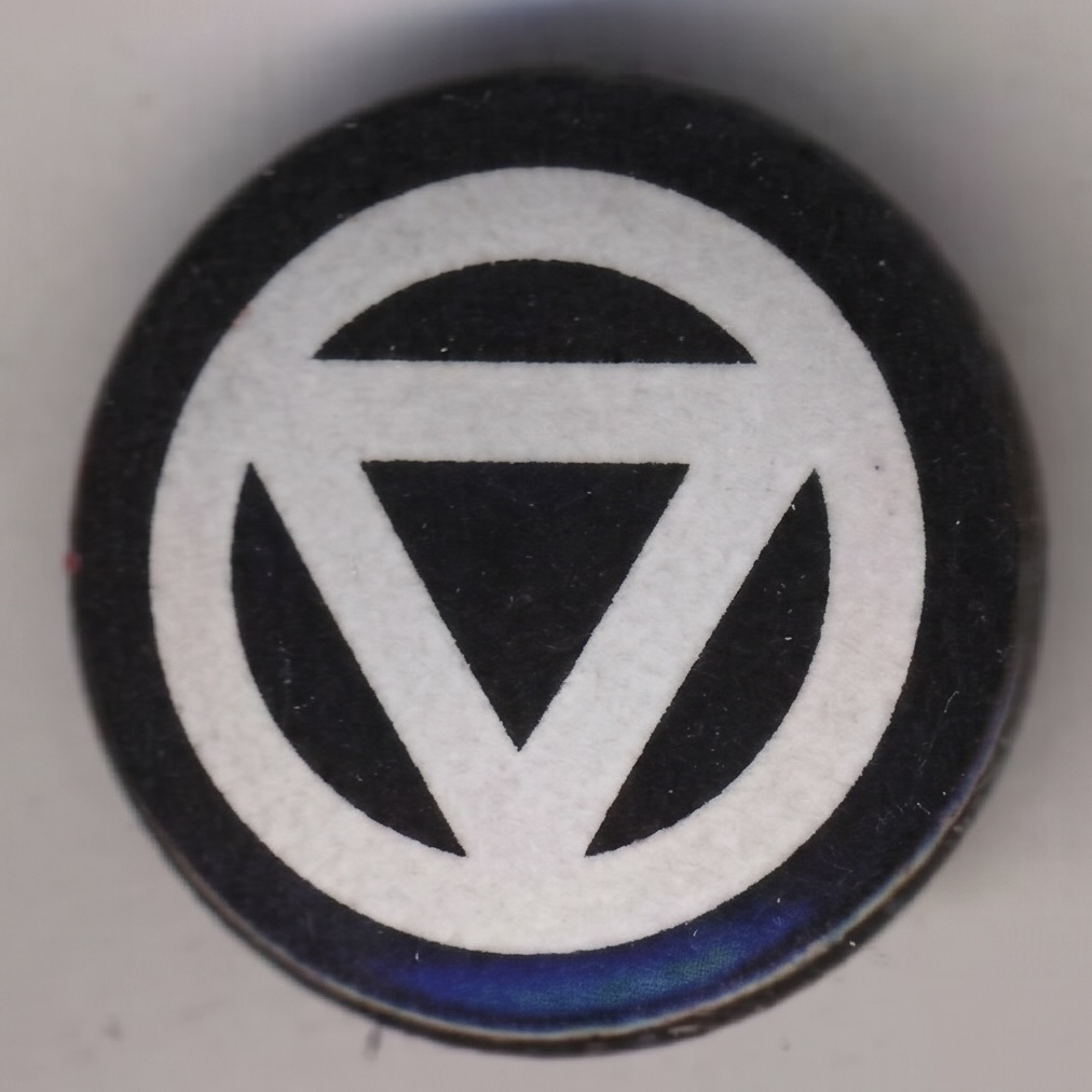 triangle within circle in black and white