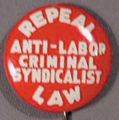 Repeal Anti -Labor Criminal Syndicalist Law
