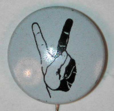 0.85 peace fingers b & w