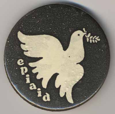 EPIAID white peace dove on black field