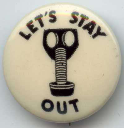 Lets Stay Out black gasmask