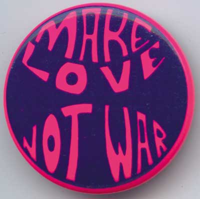Make Love Not War purple pi