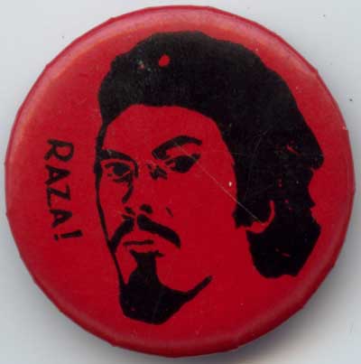 Raza black portrait on red
