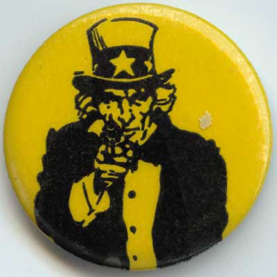 Uncle Sam with gun yellow