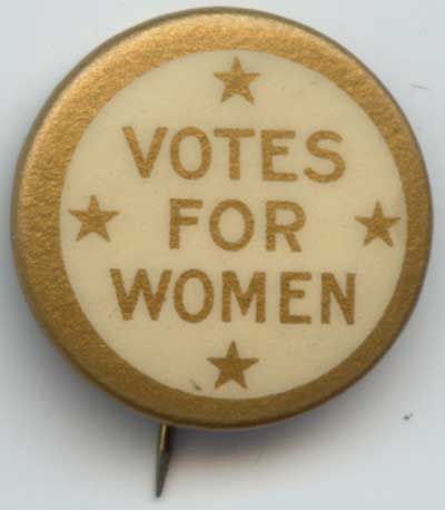 Votes for Women gold and wh