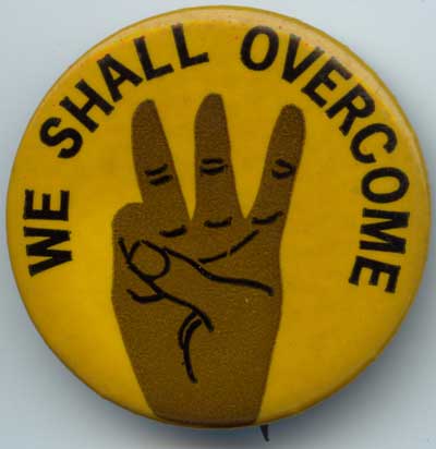 We Shall Overcome hand with