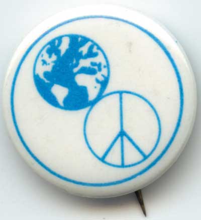 peace sign and globe blue