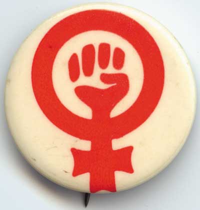 red fist and female symbol