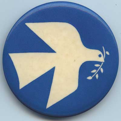 white dove blue button