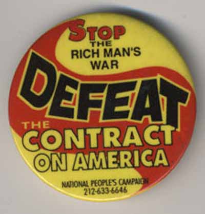 Stop the Rich Man’s War…Defeat the Contract on America