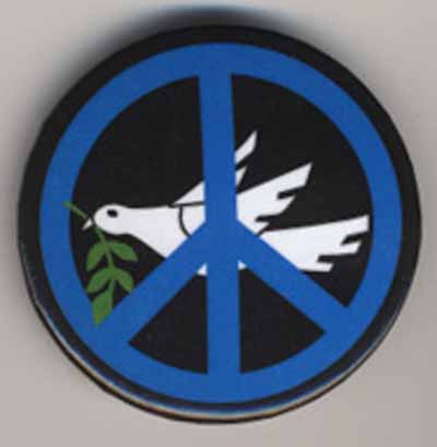 blue peace sign over white dove (no text)