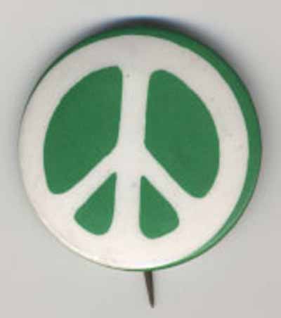 peace sign in white and green