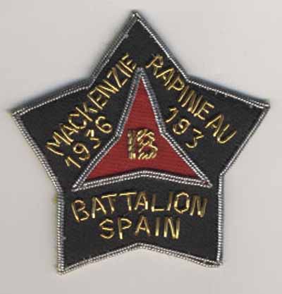 Mackenzie Rapineau [sic] Battalion 193  Spain 1936