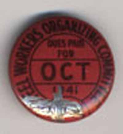 Steel Workers Organizing Committee…Dues Paid for Oct 1941