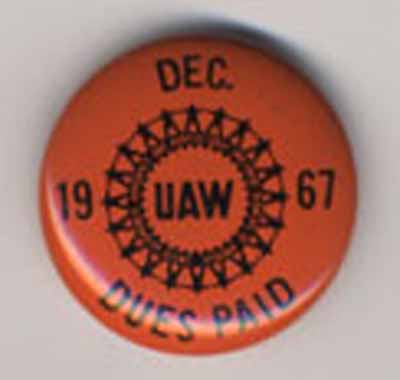 UAW Dec. 1967 Dues Paid