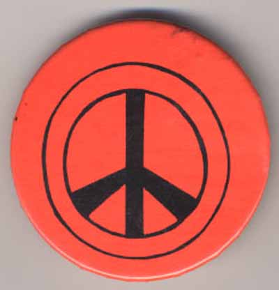 black peace sign on orange (no text)