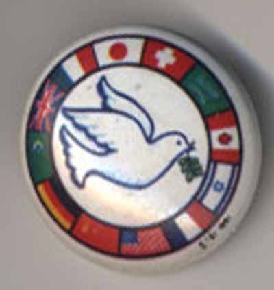 peace dove surrounded by flags of nations