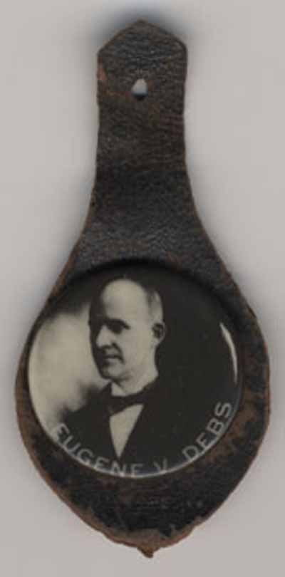 Eugene V. Debs…portrait on leather pendant