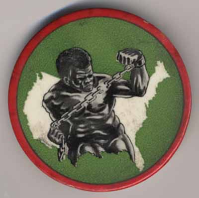 black man breaking chains in U.S. (no text)