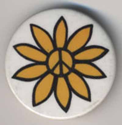 peace sign within sunflower