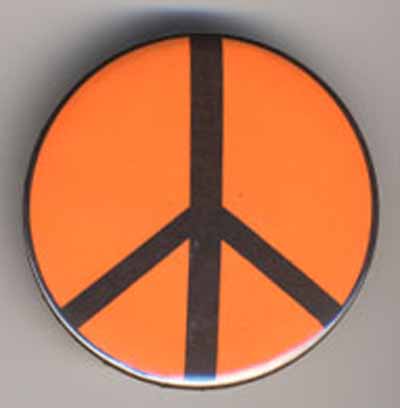large peace sign black on orange