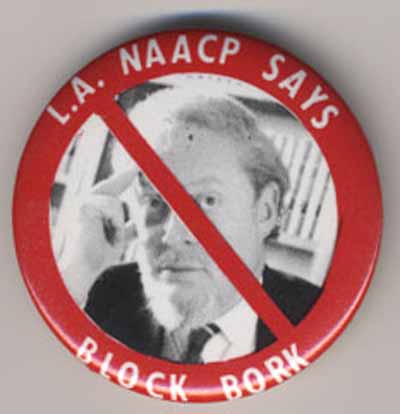 L. A. NAACP Says Block Bork