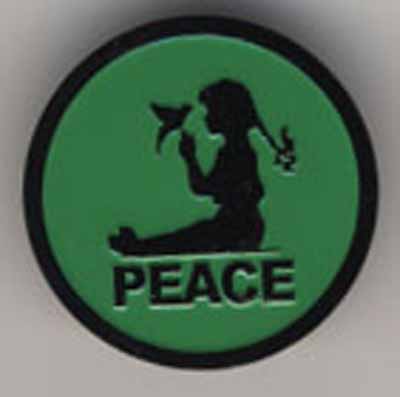 Peace [embossed enameled stickpin back]
