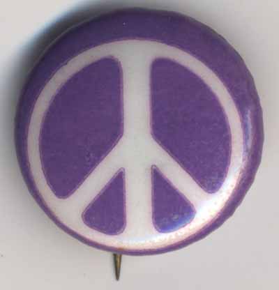 tiny peace sign white on purple